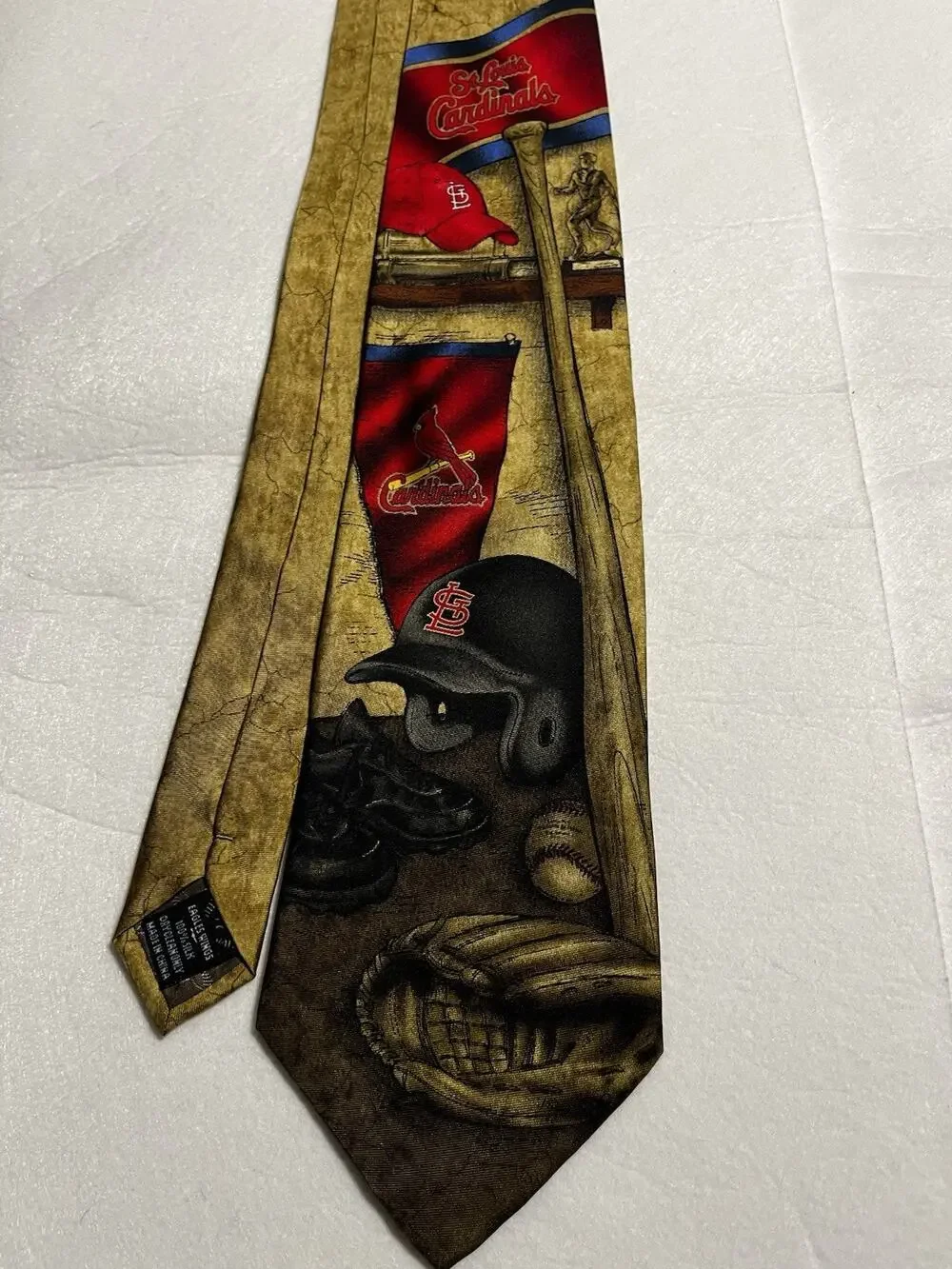 St Louis Cardinals MLB Men’s Necktie Baseball Bat Glove Helmet Novelty Tie